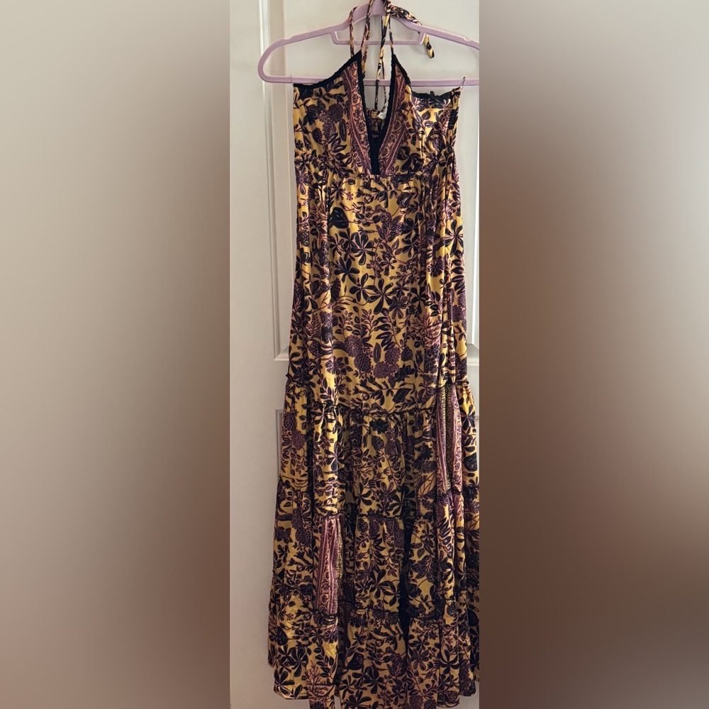 RAGA Yellow and Black Floral Maxi Dress - Picture 3 of 3